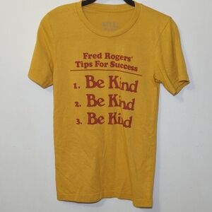 Fred Rogers' Tips for Success: Be Kind Short Sleeve Yellow T-shirt Unisex XS
